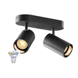 Applique et plafonnier ASTO TUBE SMART SET CW DOUBLE GU10 lot de 1, Tunable White, contrôlable par ZigBee