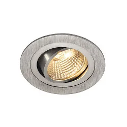 LED Downlight Set NEW TRIA DL ROUND Recessed luminaire, 6W, 38°, 2700K, incl. driver, clip springs, alu brushed