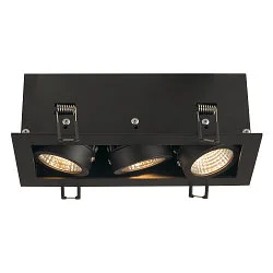 Plafonnier encastré KADUX triple, noir  gradable