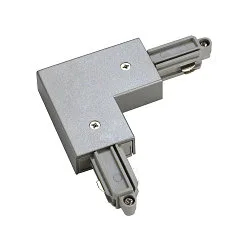 Connecteur d'angle monophasé version pour montage en surface, terre à l'intérieur argent