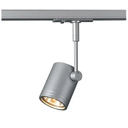 1-Projecteur monophasé BIMA 1 à 1 flamme, pivotant à la cardan GU10 IP20, gris argent gradable