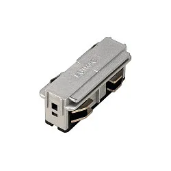 Straight coupler electrically for 3-Phase High voltage Track, silver grey