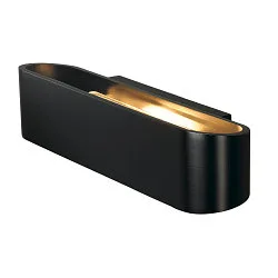 Luminaire mural OSSA 300 haut bas, ovale R7s IP20, noir  gradable