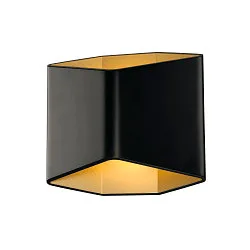 LED Wall luminaire CARISO 2, 7,6W, COB LED, 3000K, black/brass