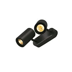 Spot ENOLA B DOUBLE SPOT à 2 flammes, pivotant, rotatif GU10 IP20, noir gradable