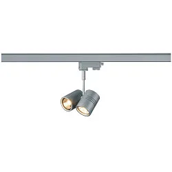 Projecteur triphasé BIMA 2 GU10 adaptateur triphasé inclus GU10, Gris argent