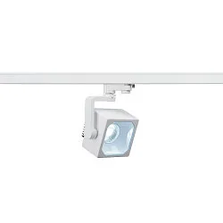 Projecteur triphasé EURO CUBE ON-OFF forme en dé, commutable, à cardan IP20, blanche 