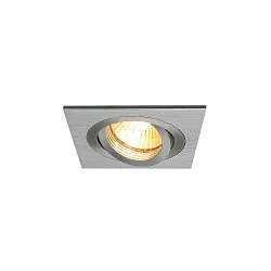 Lumière encastrée PIREQ QPAR51 SQUARE DOWNLIGHT pivotant, rotatif GU10 IP20, aluminium brossé gradable