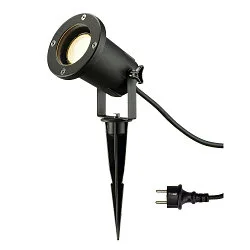 Lampe à broche BIG NAUTILUS rond, avec prise de courant, inclinable GU10 IP65, noir gradable