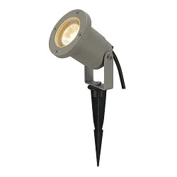 Lampe à piquet de terre NAUTILUS 10 avec prise de courant, réglable GU10 IP65, mat, Gris argent gradable