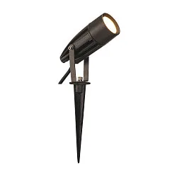 Lampe à broche SYNA LED avec prise de courant, inclinable IP55, anthrazit 
