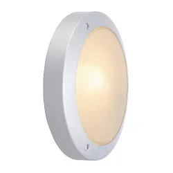 Luminaire mural d'extérieur BULAN rond E14 IP44, Gris argent