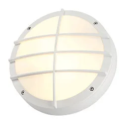Luminaire mural d'extérieur BULAN GRID rond E27 IP44, blanche
