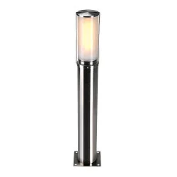 Lampadaire d’extérieur BIG NAILS cylindrique, court, avec diffuseur E27 IP44, acier inoxydable gradable