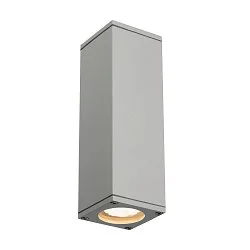 Luminaire mural d’extérieur THEO UP/DOWN QPAR51 angulaire, direct / indirect GU10 IP44, Gris argent gradable
