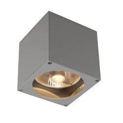 Luminaire mural d'extérieur BIG THEO WALL OUT angulaire GU10 IP44, Gris argent