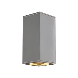 Luminaire mural d’extérieur BIG THEO UP/DOWN angulaire, direct / indirect GU10 IP44, Gris argent gradable