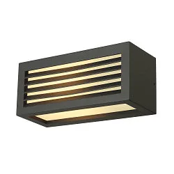 Luminaire mural BOX-L à 1 flamme, angulaire E27 IP44, anthrazit gradable