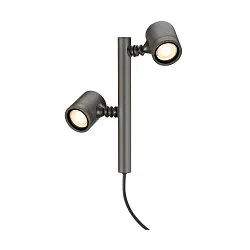 Lampadaire d’extérieur MYRA SPOT DOUBLE à 2 flammes, rotatif, inclinable GU10 IP44, anthrazit gradable