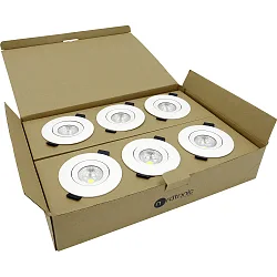 Lumière encastrée VELIA rond, lot de 6 IP54, blanc mat  7W 850lm 1800|3000K