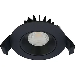 recessed luminaire VELIA LOW PROFILE round IP44, black matt dimmable 5,5W 320lm 3000K