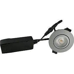 recessed luminaire LOW PROFILE round IP54, grey dimmable 6W 450lm 2700K