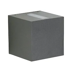 LED Outdoor Wall spot Type No. 2371 - 2-sided, tight/wide, square, IP44, 230V AC/DC, 2x 3W 3000K 330lm, anthracite