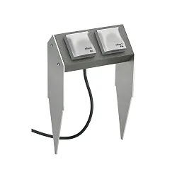Outdoor Sockets pike bar Type No. 4402, IP44, 2-way, anthracite/silver, without switching function, D - Type F, German socket