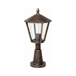 Luminaire en forme de borne TYPE NO 0529 E27 44, marron, laiton satiné gradable