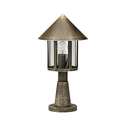 Luminaire en forme de borne TYPE NO 0539 rond E27 44, marron, laiton satiné gradable