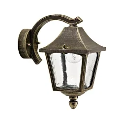 Luminaire mural d'extérieur TYPE NO 1821 Bas, angulaire E27 44, marron, laiton satiné gradable