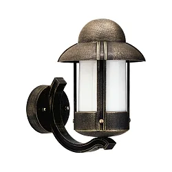 Outdoor Wall luminaire Country style Night watchman Type No. 1840, standing with bracket, IP44, E27 QA55, brown brass