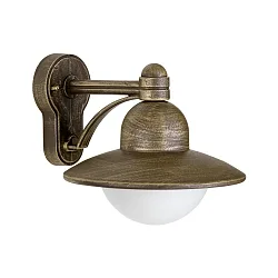 Luminaire mural d'extérieur TYPE NO 1850 Bas, rond E27 44, marron, laiton satiné gradable