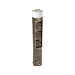 Outdoor Socket column Type No. 2202, LED + 3 Schuko sockets, IP44, 10W 3000K 900lm, without switching function, anthracite