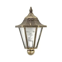 Outdoor Wall luminaire Country style Type No. 3229, half round, direct mounting, IP23, E27 QA55 57W,cast alu, brown brass