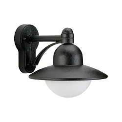 Luminaire mural d'extérieur TYPE NO 1850 Bas, rond E27 44, noir mat gradable