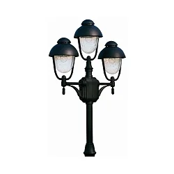 Lampe à mât TYPE NO 2041 3 flammes, rond E27 44, noir mat gradable