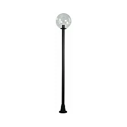 Outdoor Mast light Type No. 2054, Ø 30cm, height 185cm, IP44, E27 A65 max. 150W, clear ball, black