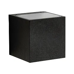 LED Outdoor Wall Spot Type No. 2372 - 2-sided, wide/wide, square, IP44, 230V AC/DC, 2x 3W 3000K 330lm, glass, black