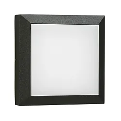 Outdoor LED Wall and Ceiling luminaire Type No. 6561, IP54 IK08, 26 x 26cm, 16W 3000K 1600lm, cast alu, dimmable, black