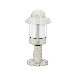 Pedestal luminaire Country style Night watchman Type No. 0530, IP44, 40cm, E27 QA55 max. 57W, cast alu, glass, white-gold