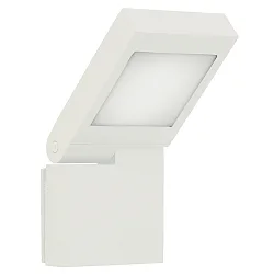 LED Outdoor Wall luminaire Type No. 0111, IP44, 14W 3000K 1400lm, swiveling 90° stepless, cast alu / opal glass, white