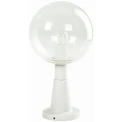 Pedestal luminaire Type No. 0538, with glass ball Ø 25cm, E27, white / clear glass