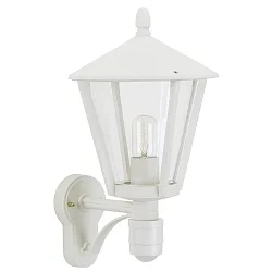 Outdoor Wall luminaire Country style modern Type No. 1814 with motion detector (Type No. 1815), E27, cast alu, white matt