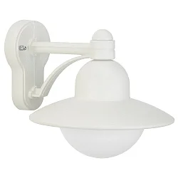 Luminaire mural d'extérieur TYPE NO 1850 Bas, rond E27 44, blanche gradable