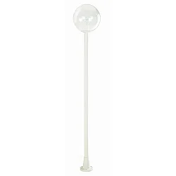Outdoor Mast light Type No. 2054, Ø 30cm, height 185cm, IP44, E27 A65 max. 150W, clear ball, white