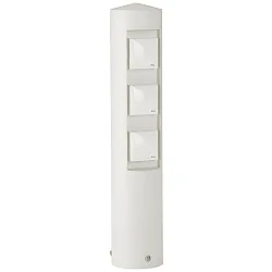 Outdoor Socket column Type No. 2102, 3-way, IP44, without swithcing function, cast alu, white