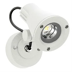 LED Outdoor Wall spot Type No. 2353, IP54, 230V AC/DC, 8W 3000K 800lm 30°, rotatable and swivleing, cable, white matt