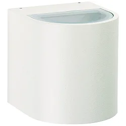 LED Outdoor Wall spot Type No. 2402 - 2-sided, wide/wide, round, IP44, 230V AC/DC, 2x 6.7W 3000K 600lm, glass, white