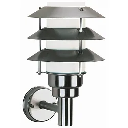 Luminaire mural d'extérieur TYPE NO 0216 3 fois, avec couverture E27 44, acier inoxydable mat gradable
